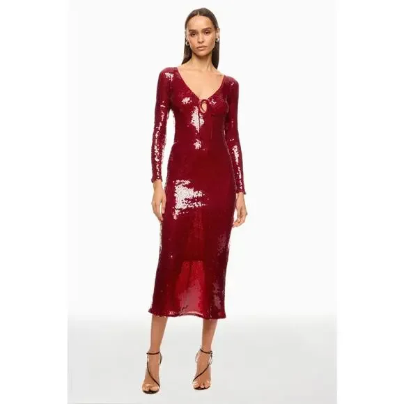 Bardot | Dresses | Bardot Red Verona Sequin Maxi Dress Size Xs With Missing  Sequins | Poshmark
